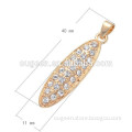 40*11mm gold plated full diamond oval shape bead wholesalers in cape town
